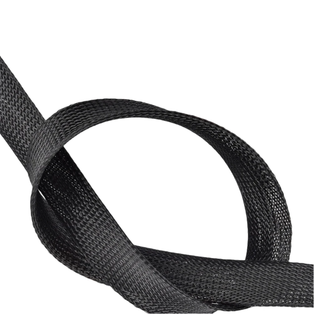100m PET Nylon For braided Tubing Black for Electrical Cable Protection Flame Retardant V1 2mm 3mm 4mm 6mm 8mm