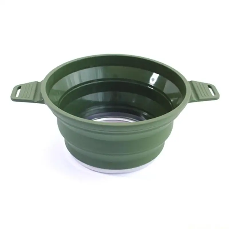 31BE Pack of 2 Collapsing Elastomer Cooking Bowls Transportable Untarnished Camping Cookware for Outdoor Hiking Backpacking