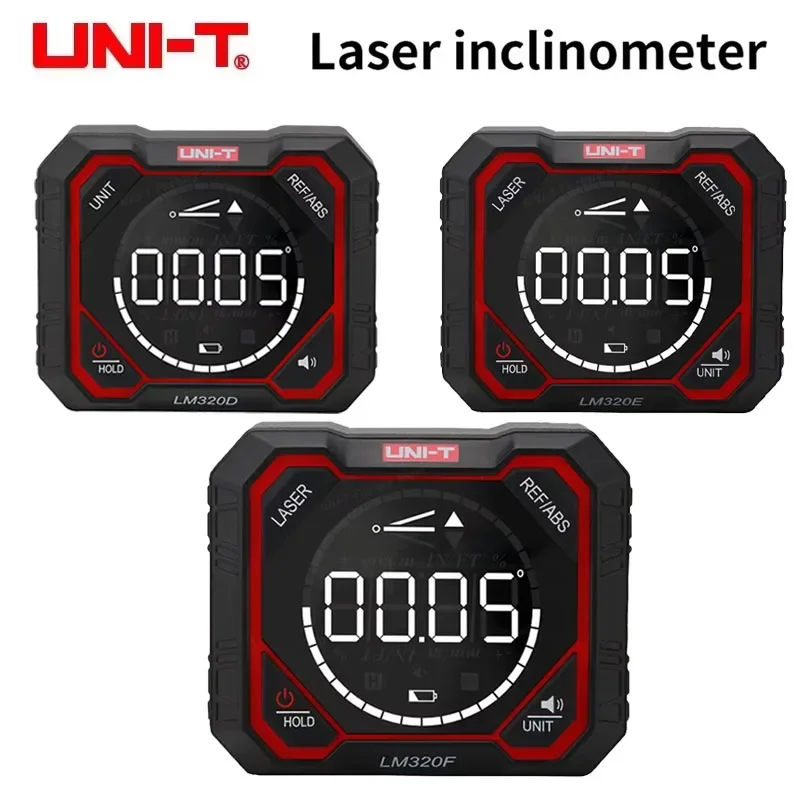 UNI-TLM320D LM320E LM320FInclinometer Digital Angel Meter with Relative Absolute Angle Measurement 4×90° Magnetic Inclinometer
