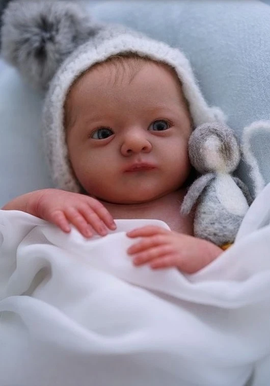 NPK 19''Fatto a mano di alta qualità incompiuto non verniciato parti di bambola fai da te Reborn Vera con corpo in tessuto occhi casuali