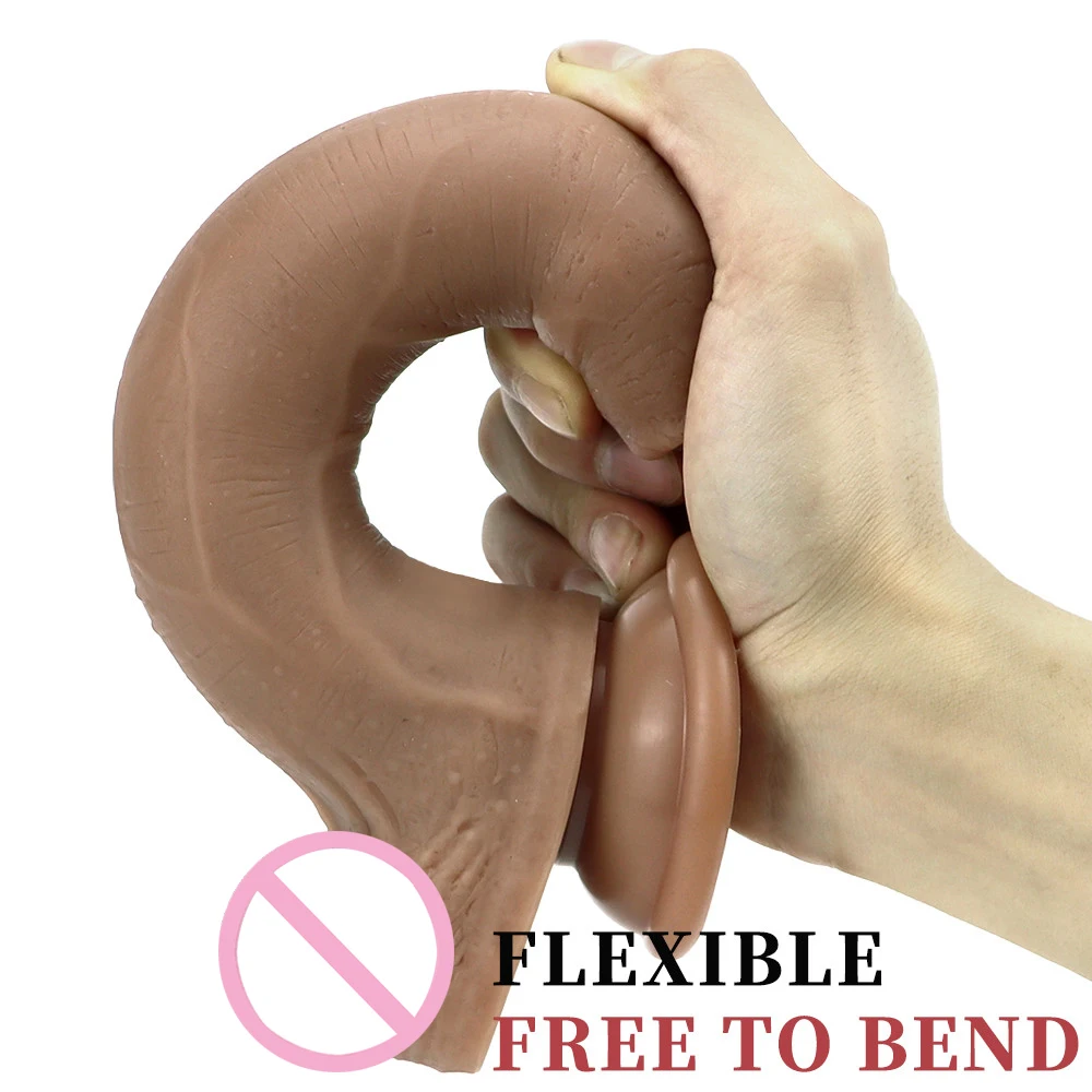 Skin Feeling Realistic Penis Soft Sexy Huge Dildo Female Masturbator Sex Toys Silicone Suction Cup Phallus for Women Big Dick 18