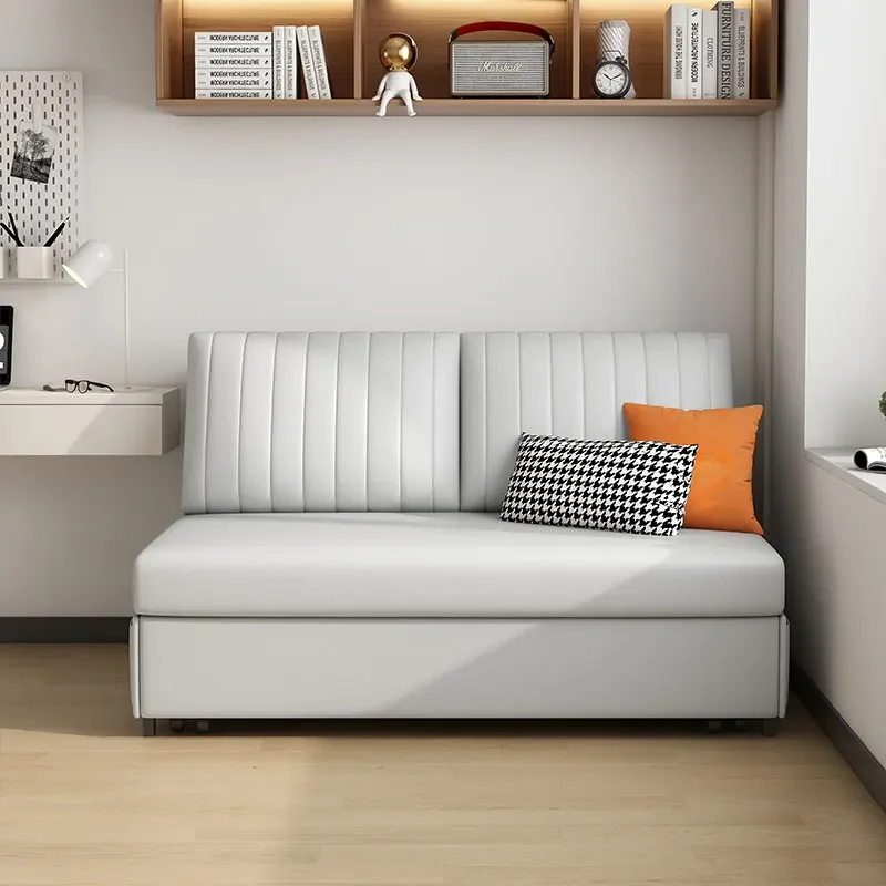 Мебель для отеля, 2-местный деревянный каркас, тканевая кожаная кровать для гостиной с складным диваном для хранения вещей