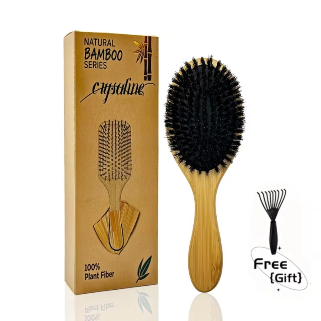 

Mane Hairbrush Massage Comb - Beechwood Mane Cushion Brush for Smoothing and Styling Hair, Wooden Scalp Massage Comb