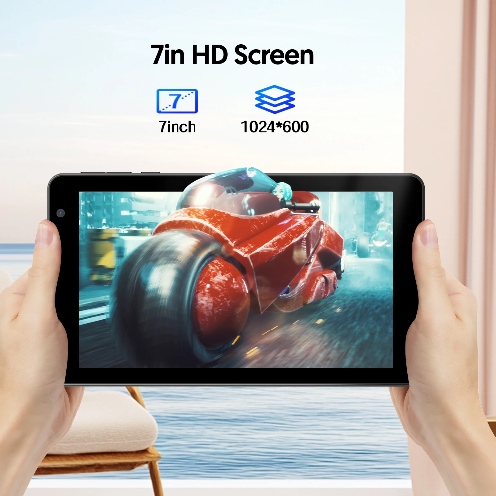 7-inch Android 14 tablet, 8GB (3g+5g memory expansion) RAM+64GB ROM, dual cameras, WiFi, Bluetooth, 3500 mAh battery