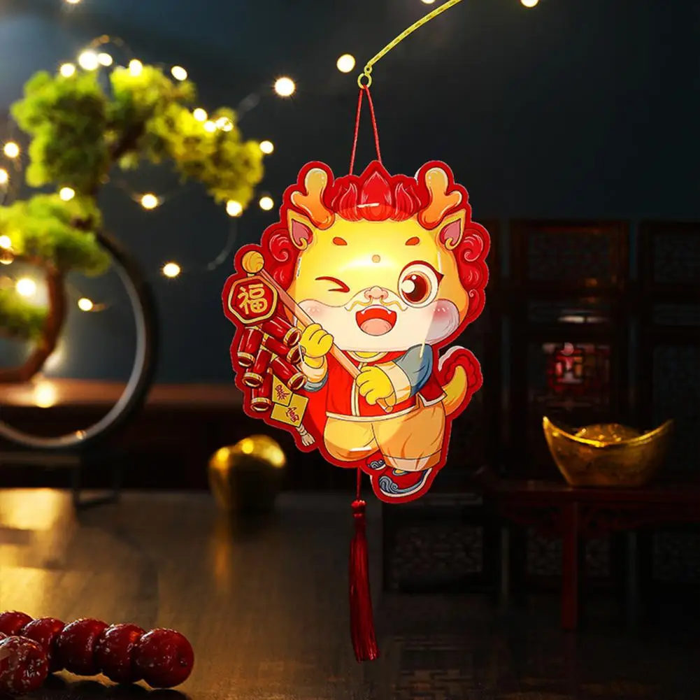 Encrypted Tassels Lantern Dragon-themed Handheld Lanterns Cute Cartoon Design Clear Printed Encrypted Tassels New for Children's