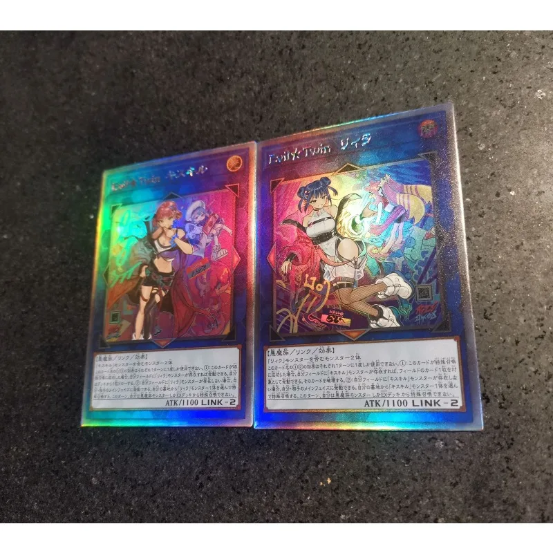 Yu Gi Oh LiveTwin Lilla Animation Characters Self Made Refraction Flash Card Anime Classics Game Collection Cards Toy Gift