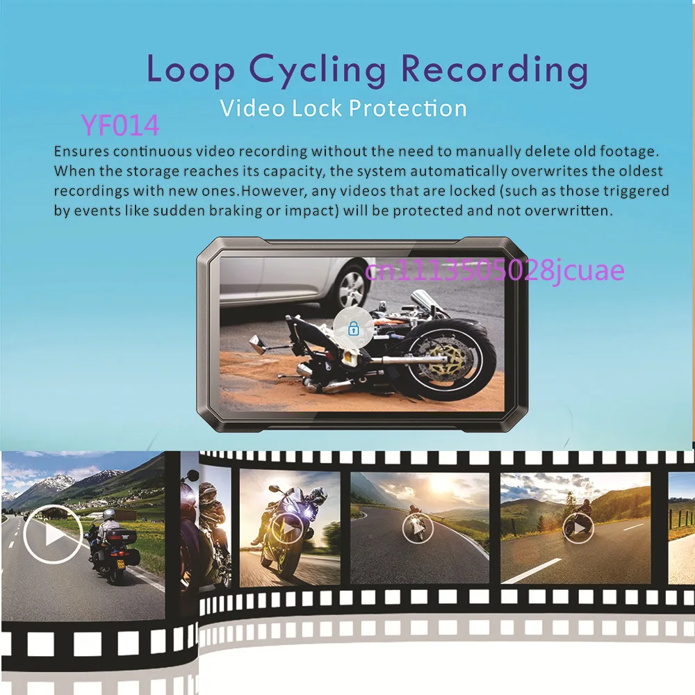 C7-S Motorcycle Wireless CarPlay 7 Inch GPS Navigator with Remote Control TPMS Tire Pressure Monitor Recorder