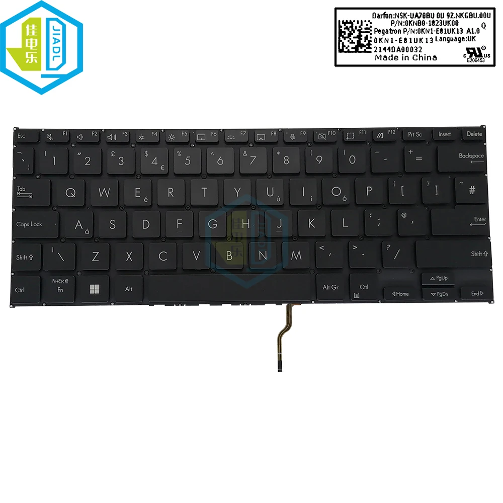 

UK GB Laptop Backlit Keyboard Backlight For ASUS Vivobook Go 14 Flip TP1400 TP1400KA Notebook Replace Keyboards 0KNB0-1823UK00