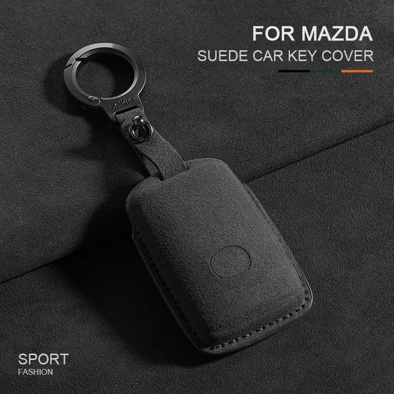 

Suede Car Remote Key Case Cover Shell For Mazda 3 Alexa CX30 CX-4 CX5 CX-5 CX8 CX-8 CX-30 CX9 CX-9 Protector Fob Holder Keychain
