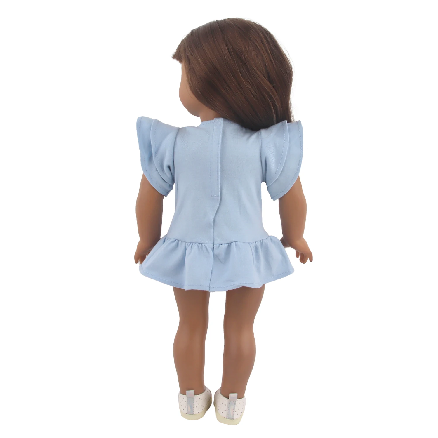 Light blue Dress For 18-inch American & OG Girl Dolls Fashion Simplicity Skirt For 43cm Baby Newborn ,DIY Girl Dolls
