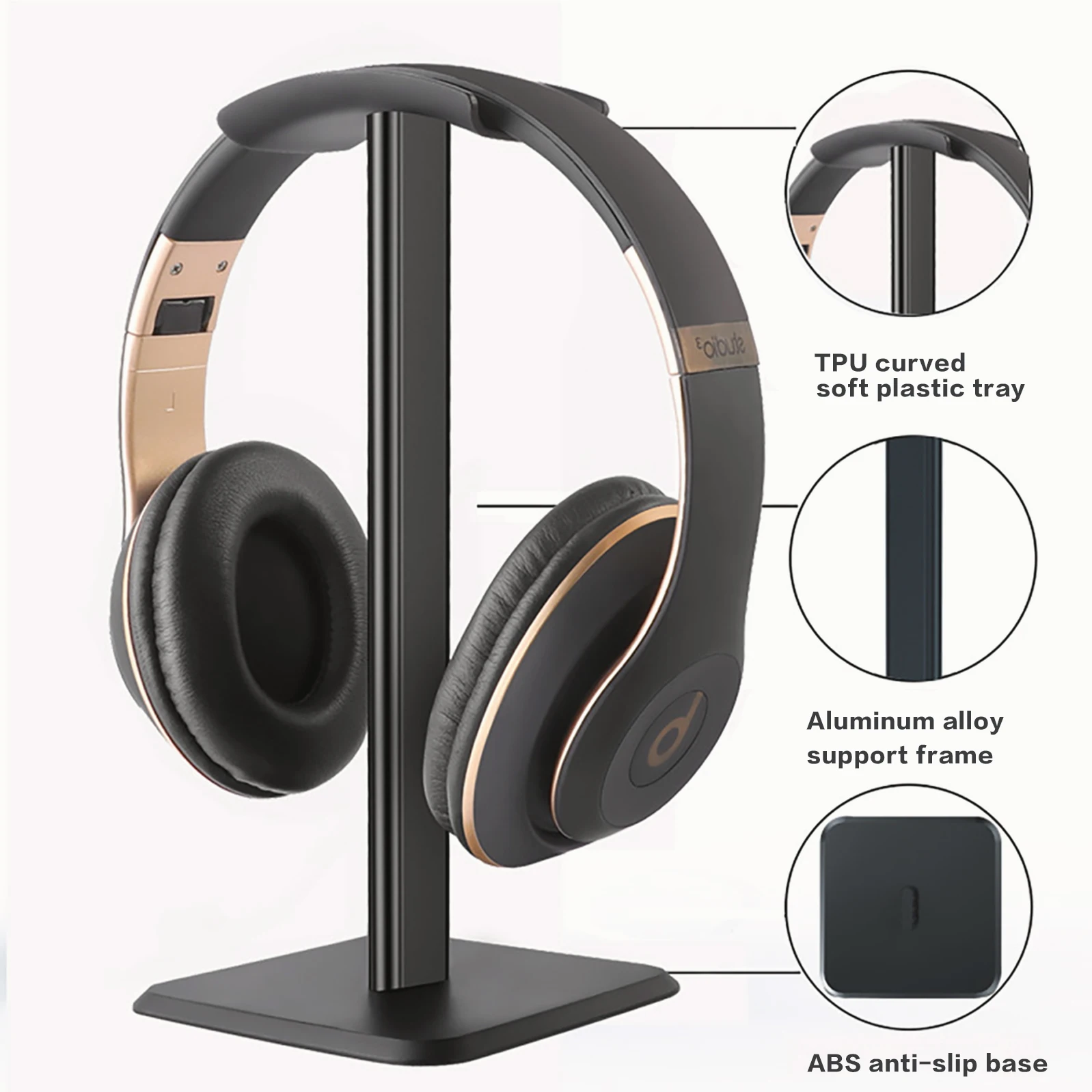 Headphone Stand, Desktop Headset Holder - Desk Earphone Stand, for All Headsets Such as Airpods Max, HyperX Gaming Headphones