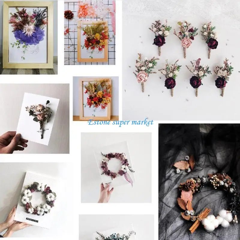 090B 1 Box Real Mix Dried Flowers for Resin Jewellery Dry Plants Pressed Flowers DIY