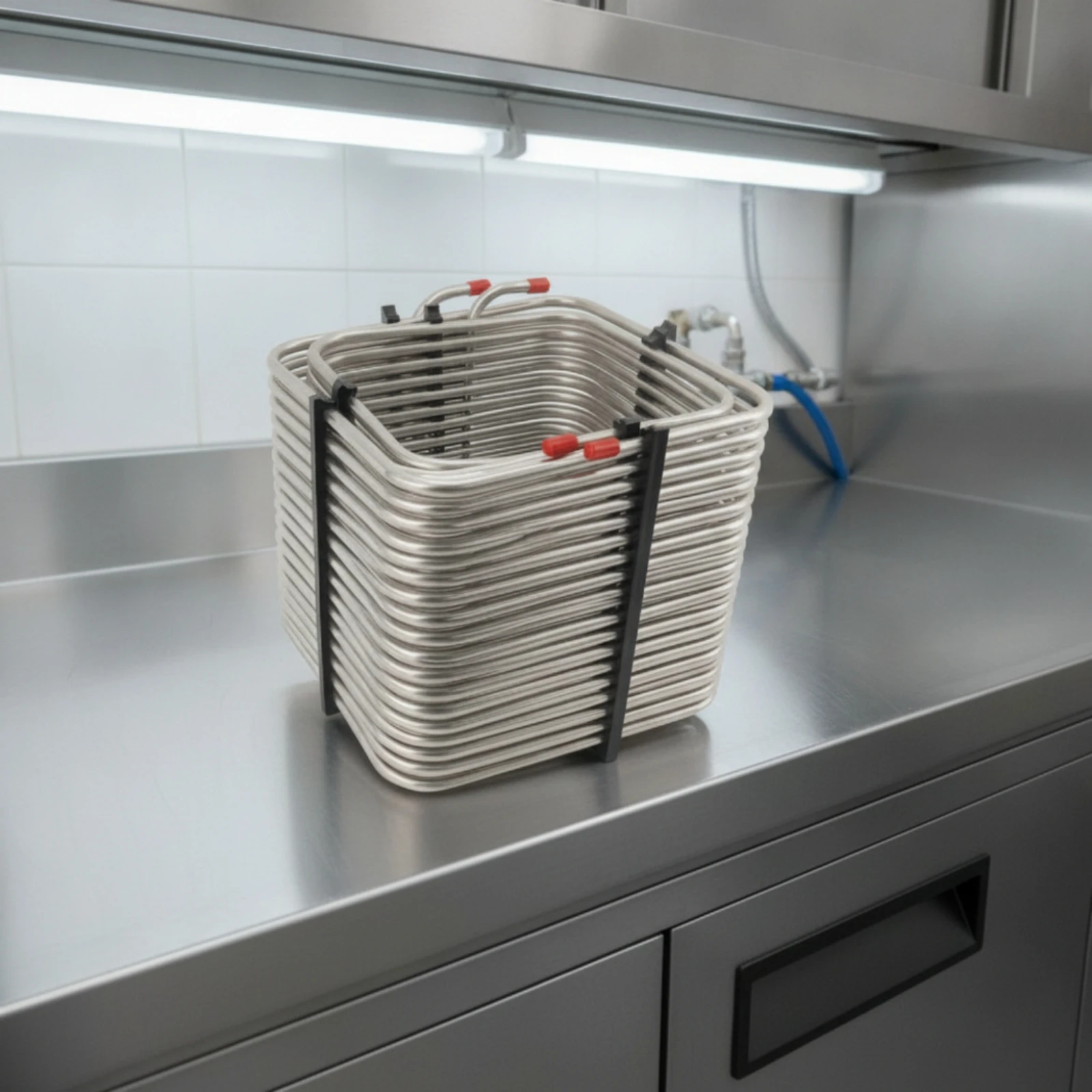 Portable Box Coil Square Beer Chiller Coil Hardware Rigid Portable for Homebrewers, Ice Bath, Parties