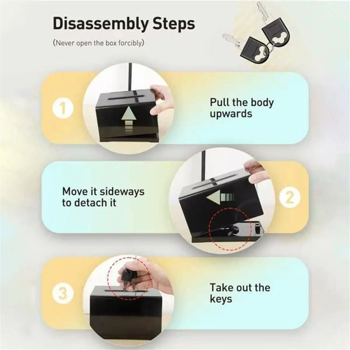 A45I Plastic Container with Lock and Sign Holder Suggestion Box Acrylic Solid Donation Box Ballot Box Voting