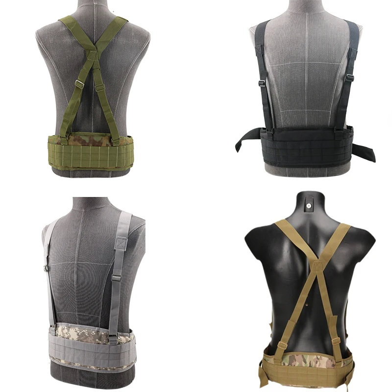 

FG atacs Тактический поясной жилет Molle H-образный армейский пояс с плечевым ремнем Мягкий мягкий охотничий регулируемый пояс-жилет