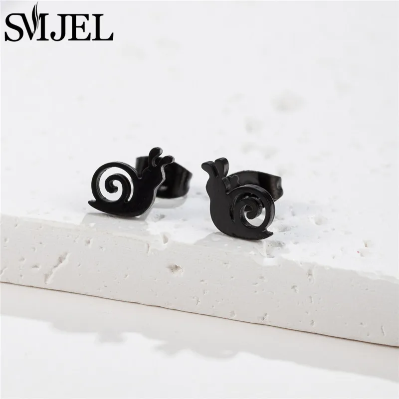 Multiple Animal Stainless Steel Earings Fashion Jewelry Minimalist Snail Owl Fox Dinosaur Stud Earrings Boucle D'Oreille Femme view 5