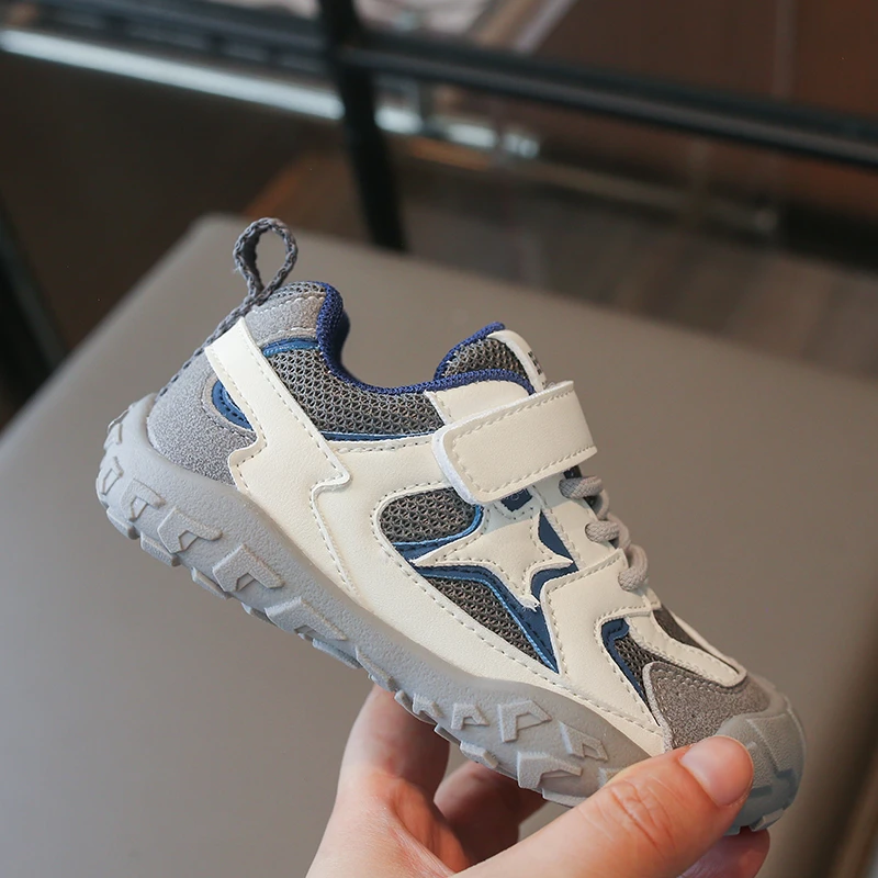 Kinder-Sneaker mit Klettverschluss, leichte Sportschuhe für Kleinkinder, Jungen und Mädchen, Frühling/Herbst, atmungsaktive Mesh-Patchwork-Schuhe – Detail 5
