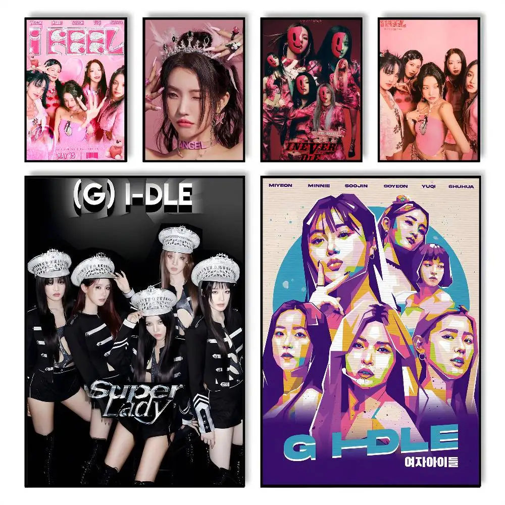ملصق Kpop Girls G-GIDLE (G)I-DLE جدار لاصق مقاوم للماء لغرفة المعيشة المنزلية وغرفة النوم والديكور الجمالي #1