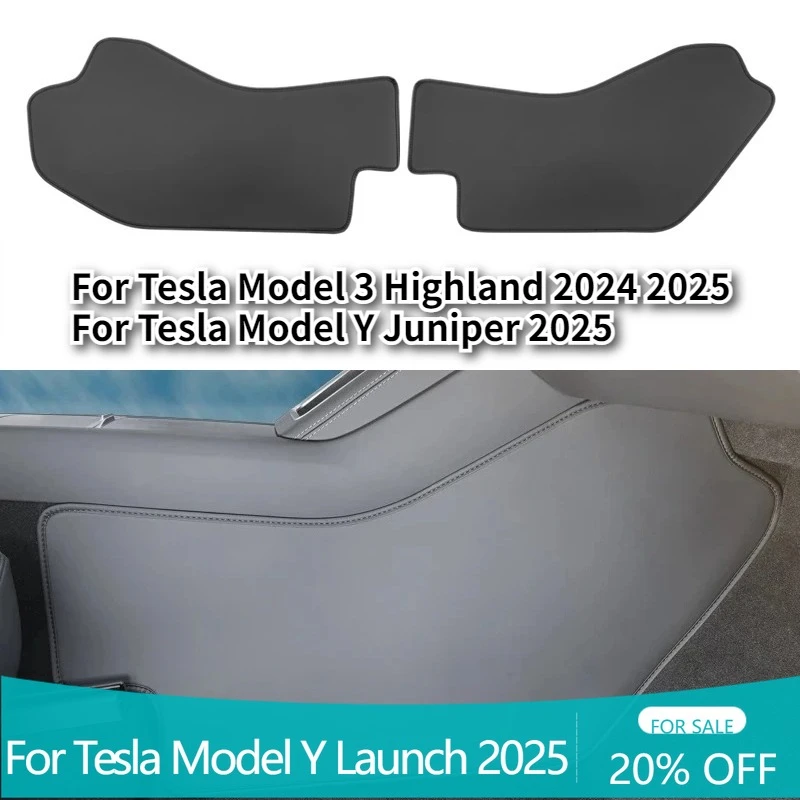 

LHD Center Console Two Side Panel Anti Kick Pad Protector PU Leather Foot Cover Car Accessories For Tesla Model Y Launch 2025