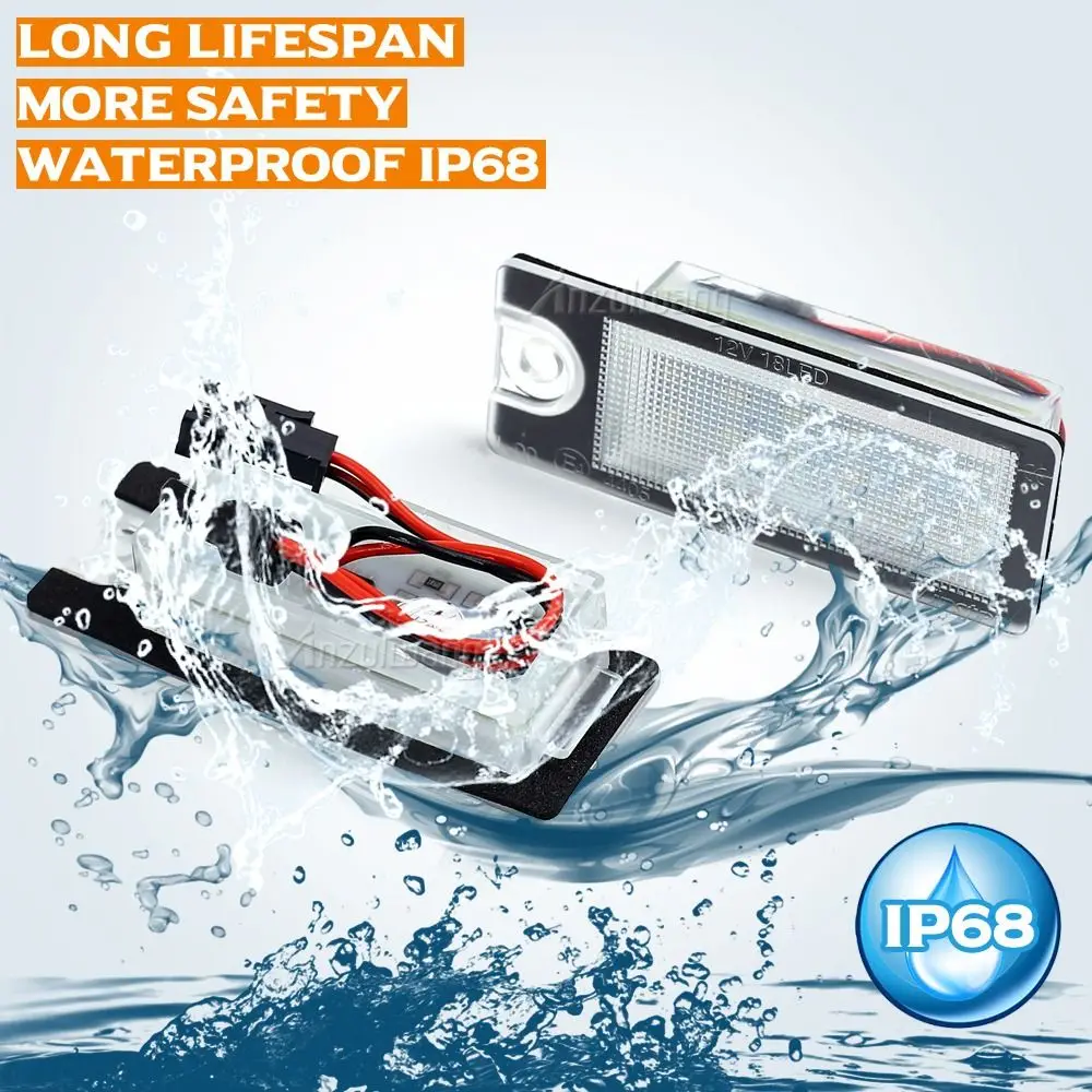 Universal Car License Light 12V Waterproof License Plate Light Brighter Durable for Volvo/S80/99-06/S60/V70/XC70/XC90