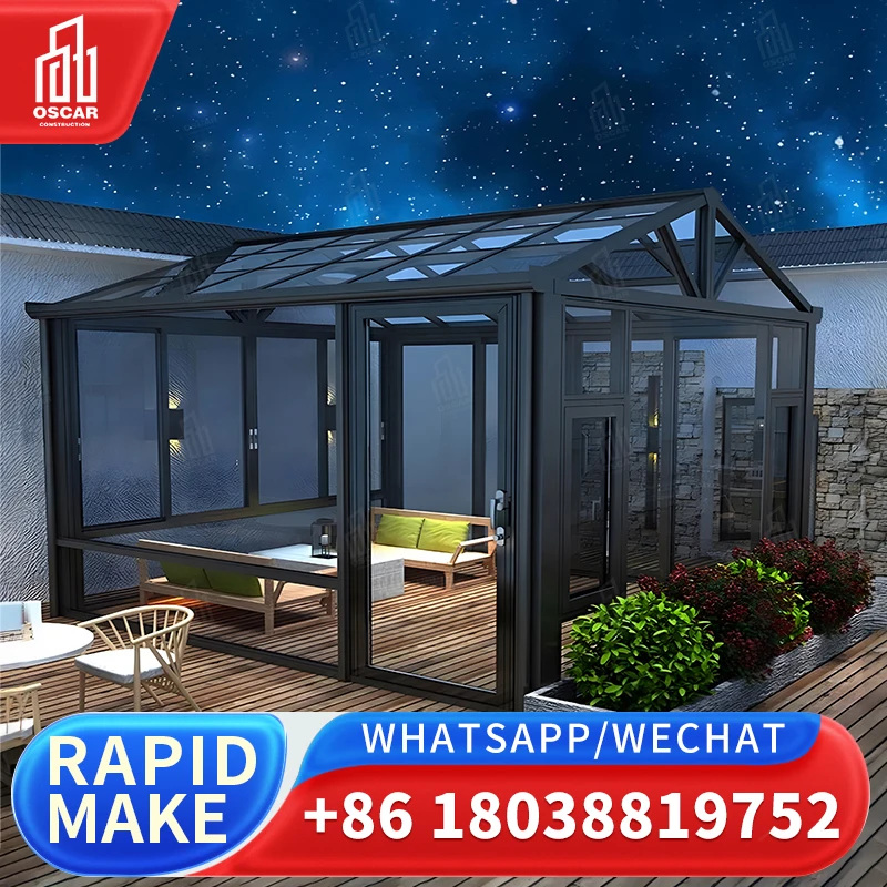 Sunroom Customizable Factory Direct 4Season All Weather Glass Patio Room for Home Garden Backyard