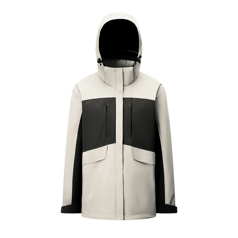 

Chericom женская универсальная куртка-пуховик 2 в 1, зима 2025 года, новый цветной блок, короткое термостойкое пуховое пальто с капюшоном на молнии Y309086Y