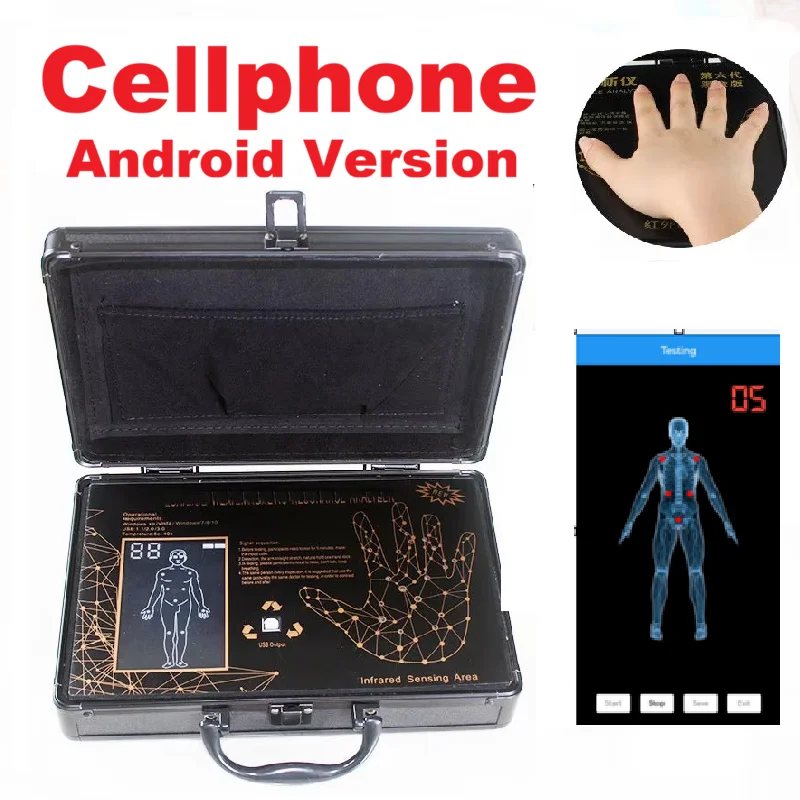 Android Cellphone Version Quantum Magnetic Resonance Analyzer Machine Full Body Analysis Health FIR Tech No Hand Senser Touch