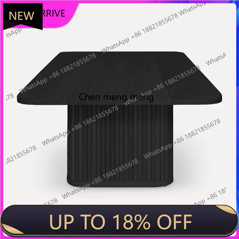 

C88 B & B oak black coffee table minimalist Nordic style rectangular solid wood column large apartment coffee table