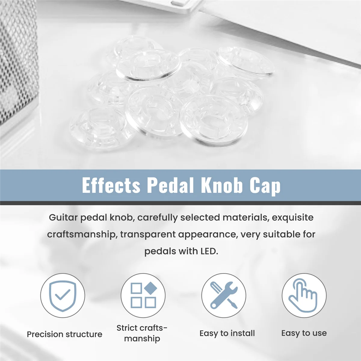 MOOER 버섯 기타 이펙트 페달, 풋 네일 캡 앰프, 풋 스위치, 기타 페달 노브 보호대, 10 개