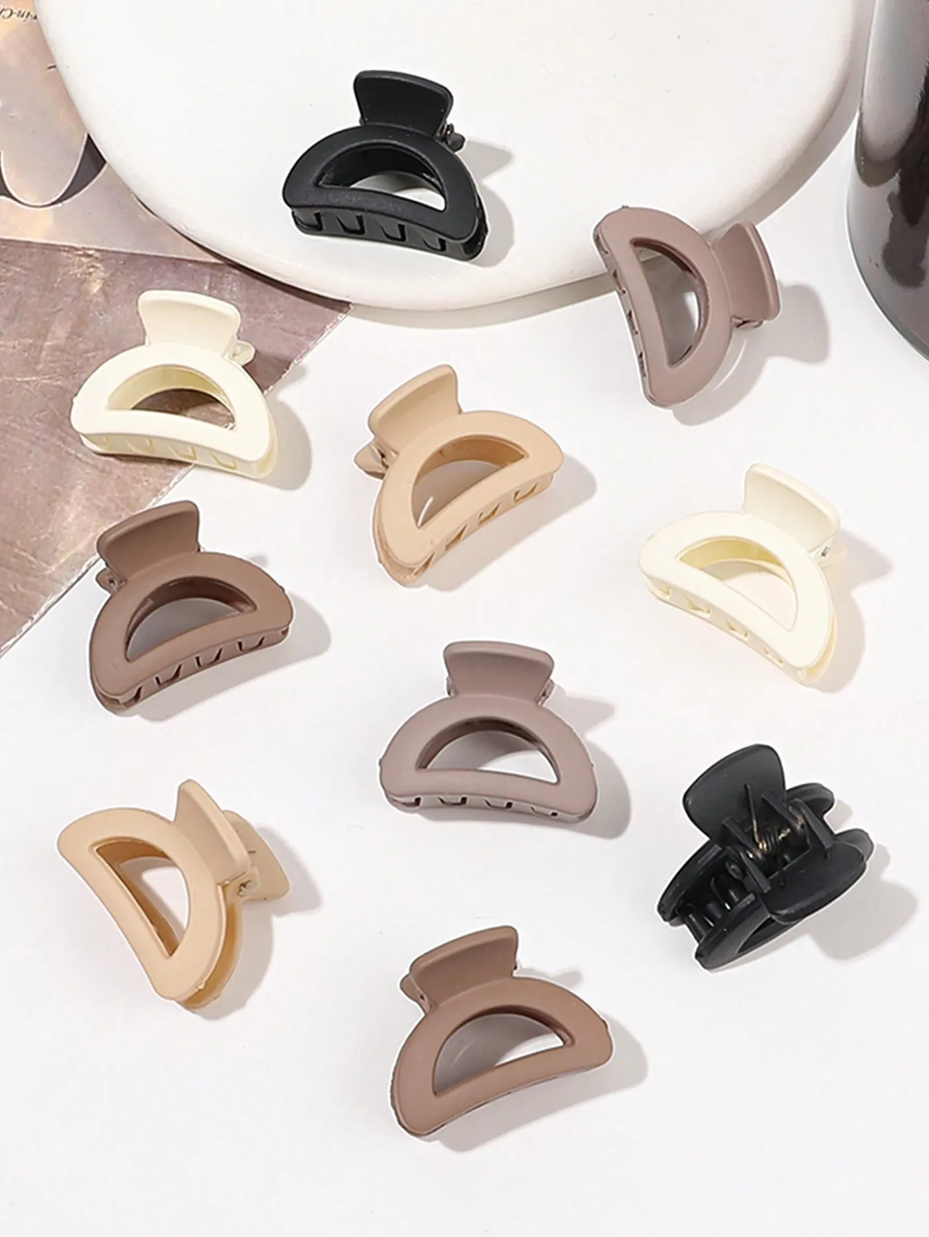 10 Stück mehrfarbige, matte, rechteckige, kleine Haarklammern für Frauen und Mädchen, niedliche Pony-Haarnadel, Haar-Accessoires