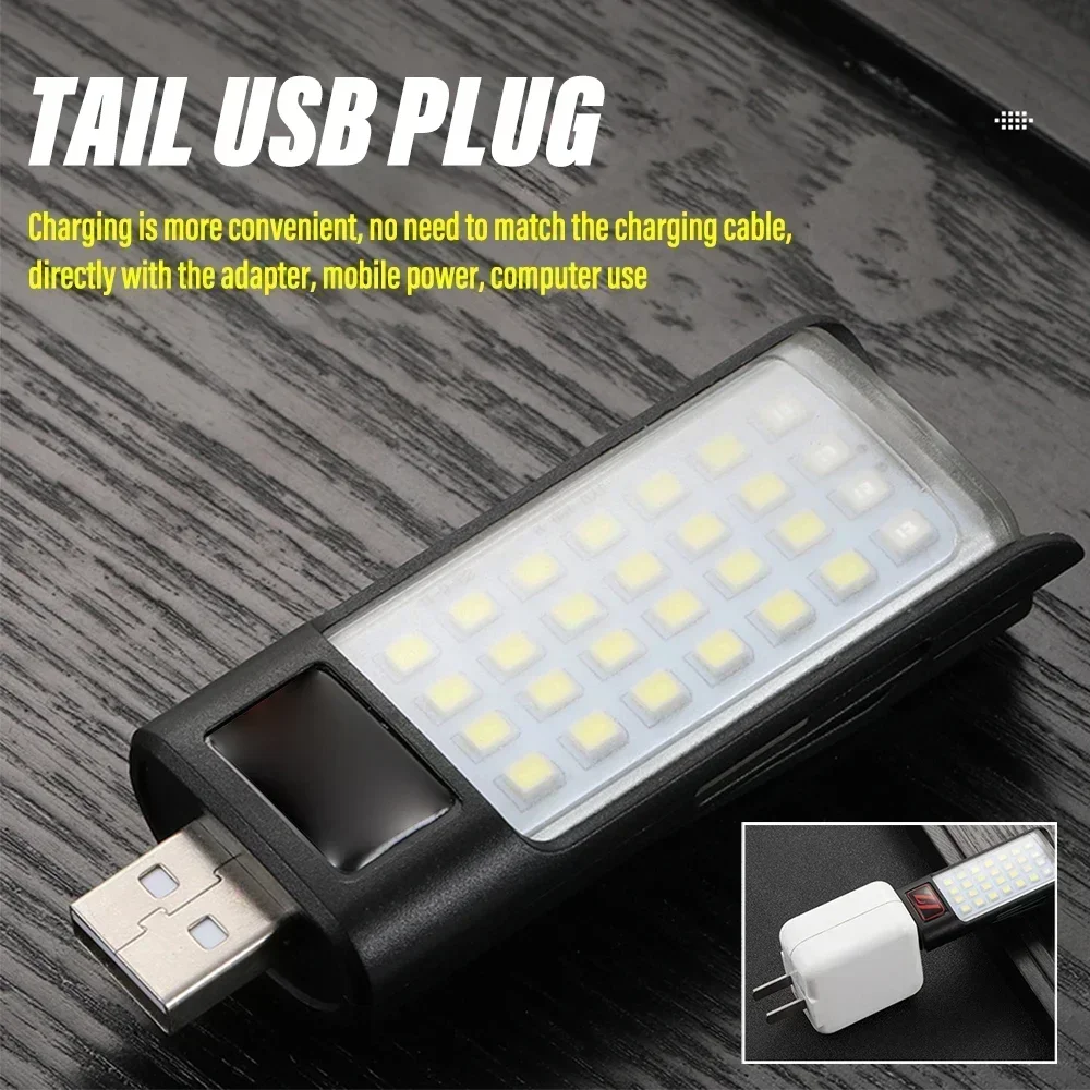 

Rechargeable MINI LED Flashlight Worklight Keychain Light Camping Lamp Easy to Carry Multiple Lighting Modes Waterproof Material