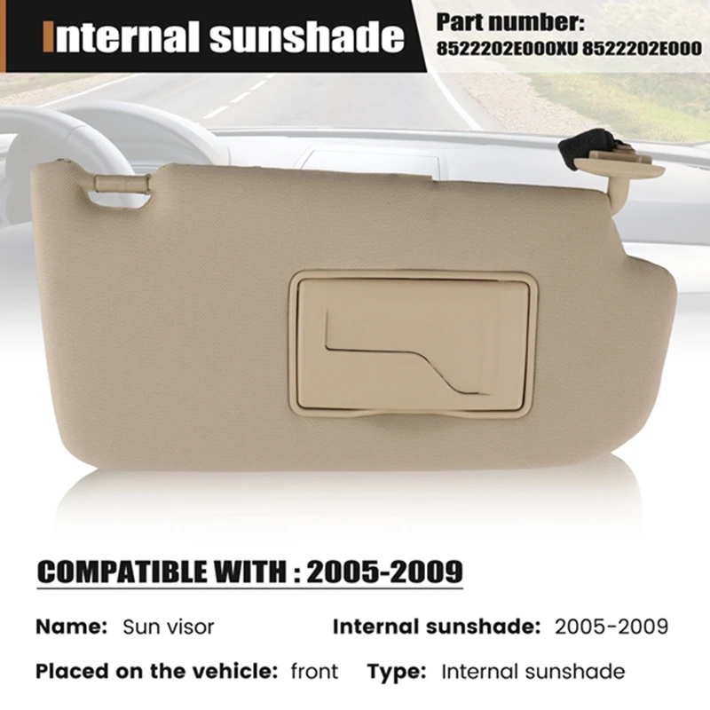 Car Interior Sun Visor For Hyundai Tucson 2005-2009 852202E000XU 852202E000