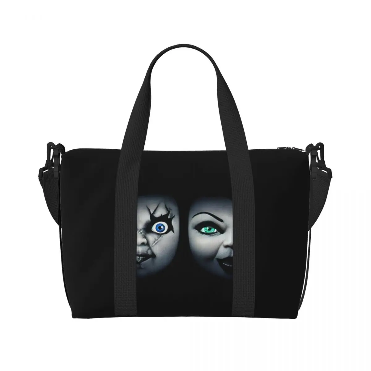 

Custom Child's Play Chucky Tote Bag Women Large Capacity Horror Film Gym Beach Travel Bags