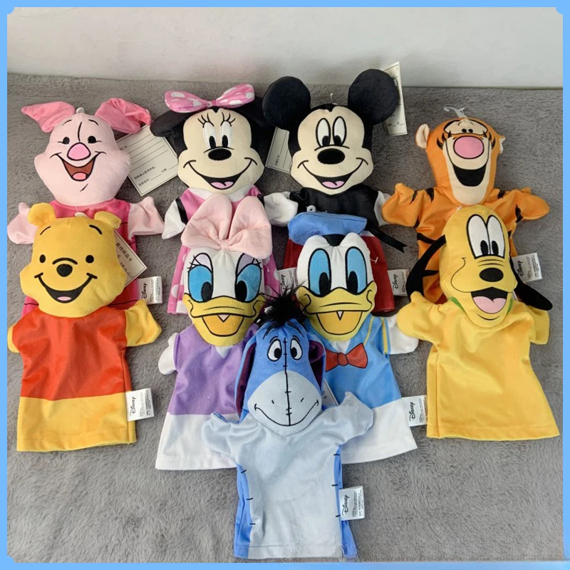 Disney Hand Puppet Mickey Minnie Donald Hand Finger Story toys Kindergarten Parent-child Interaction toys Children finger Toys