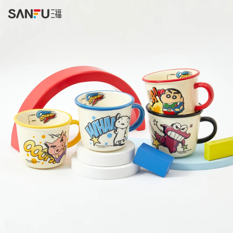 Sanfu Crayon small new IP mug 350ML Creative home fashion drinking cup Ceramic cup 490412