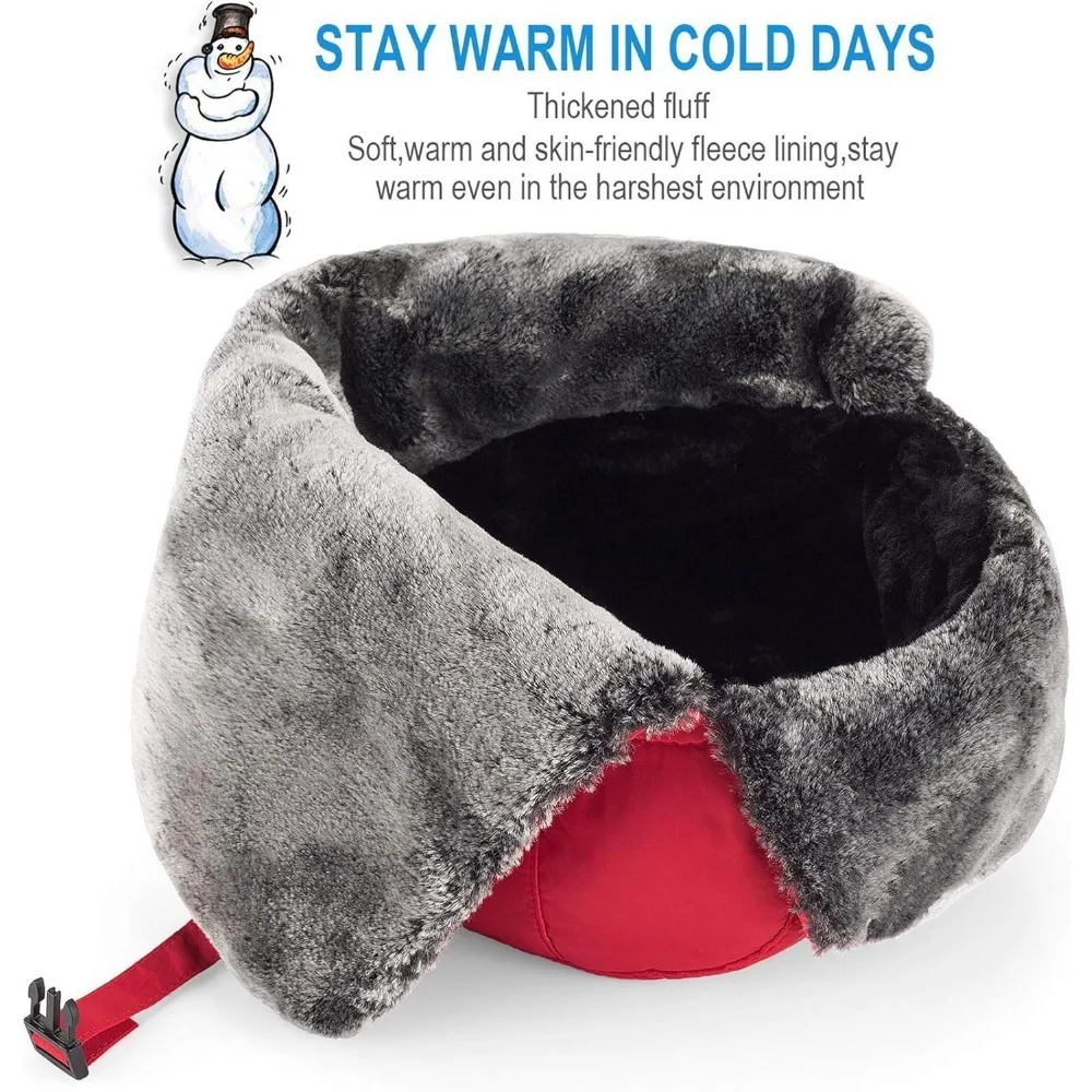 قبعات شتوية للنساء والرجال مع غطاء للأذن، قبعات بومبر روسية دافئة للطقس البارد