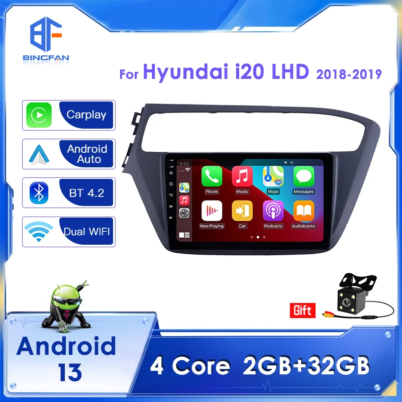 

BINGFAN Hyundai i20 LHD 2018 2019 9 Inch Car Radio Quad Core Built Carplay Android Auto Multimedia Video Player