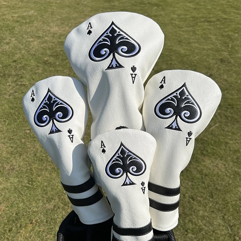 Simple Playing Card Golf Club Cover Iron Set For Driver Fairway Hybrid Wood Headcover PU Waterproof Thickened And Soft Covers