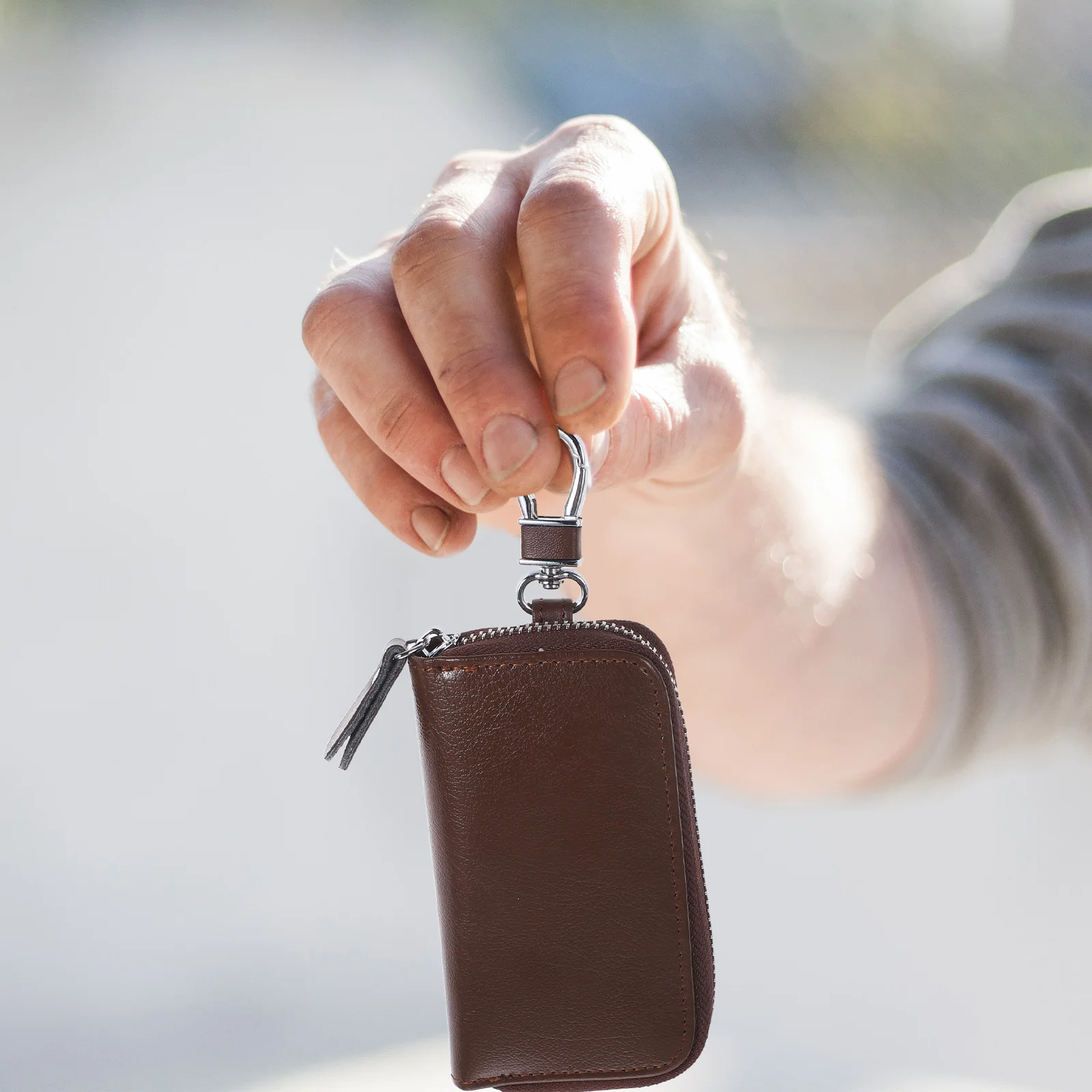 

Car Pouch Coffee Scratch-Proof Waterproof Organizer Hanging Waist Case For Men Key Hanging Bag Car Key