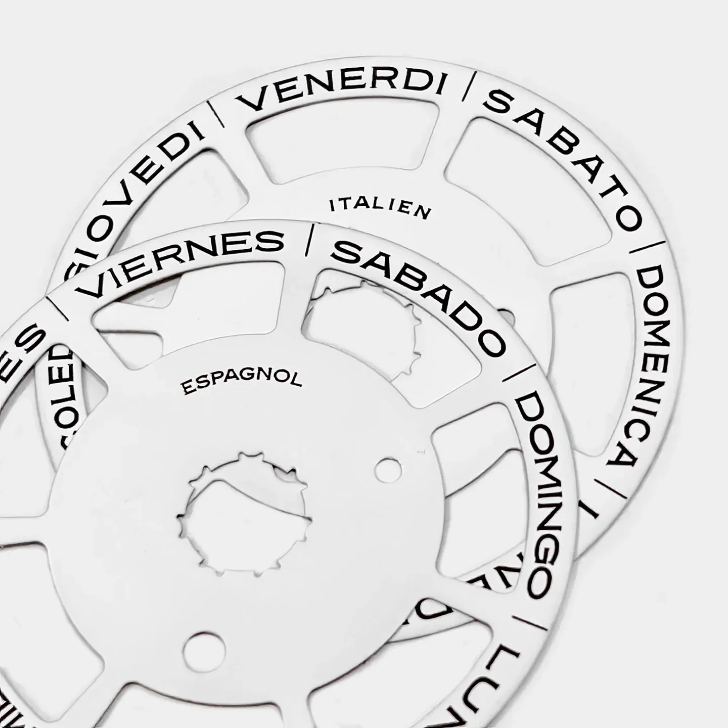 Watch accessories compatible with 36DD 3255 movement Spanish/Italian white weekly dial