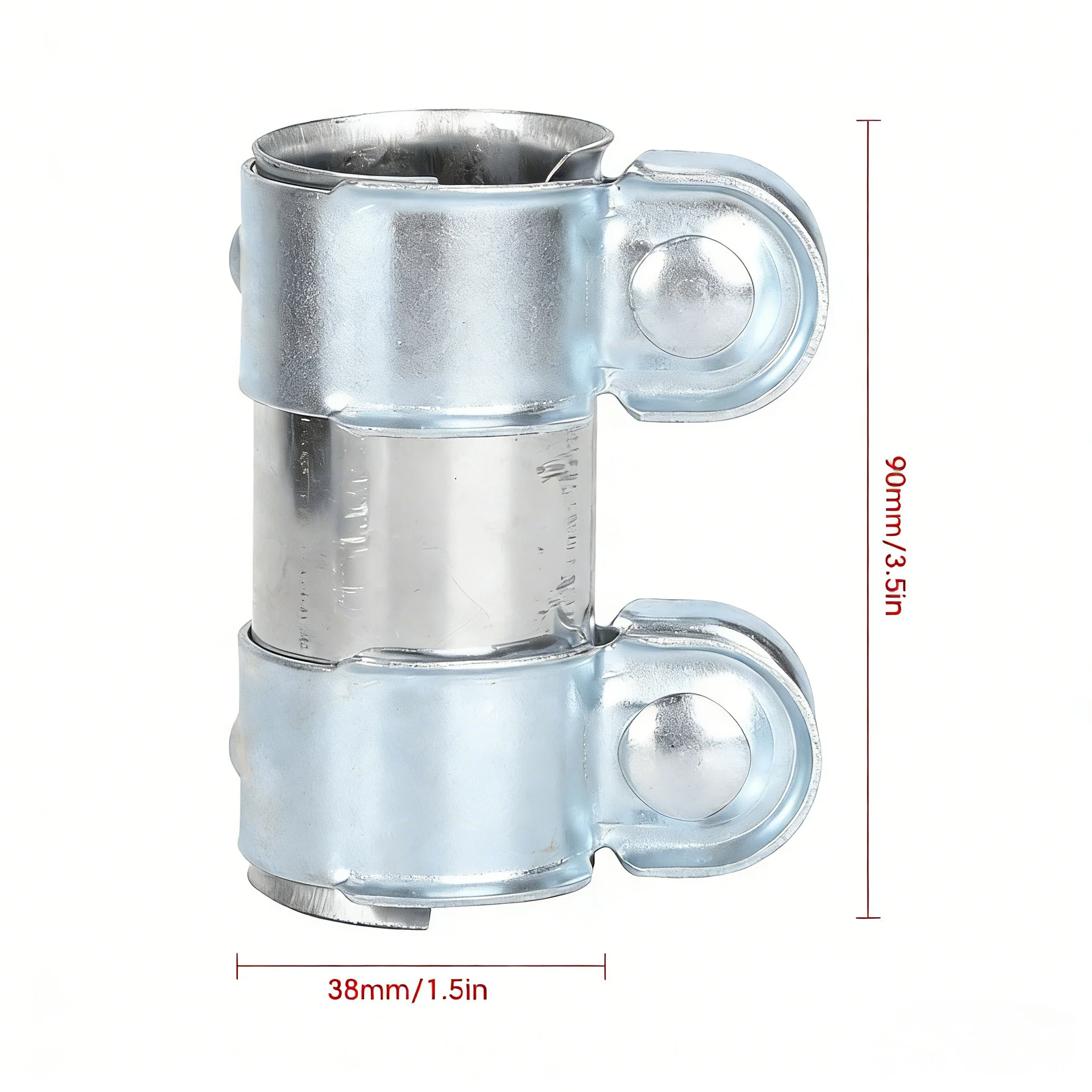 1pcs 8Z0253141 Exhaust Pipe Clamp Sleeve Connector Stainless Steel 38mm x 90mm Double clip exhaust pipe clamp Tools