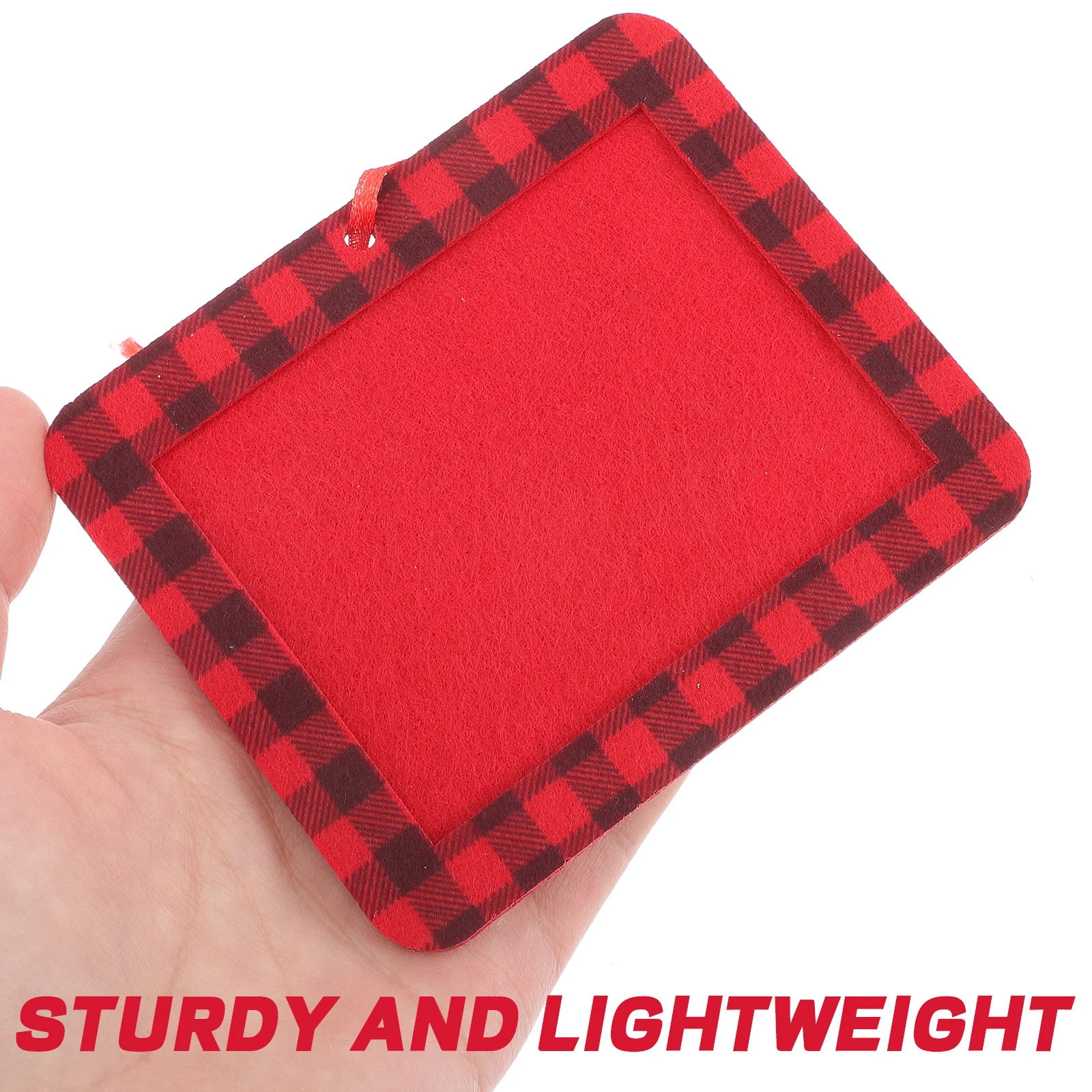 

12 Pcs Photo Frame Decoration Xmas Themed Ornament Picture Square Stocking Felt Hanging Garden