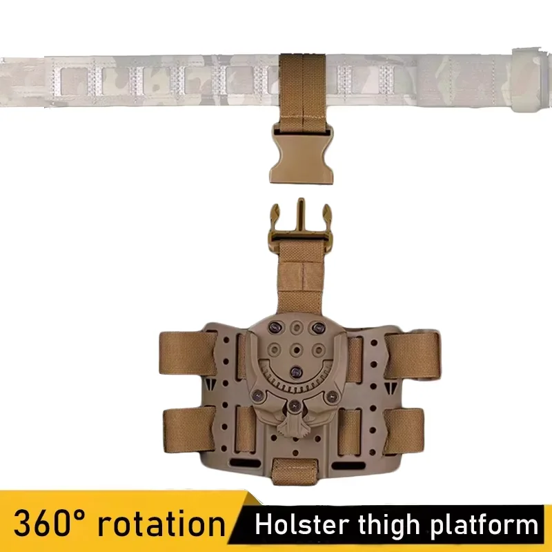 

Tactical leather holster thigh platform, leg adapter, air gun thigh leather holster adapter, hunting air gun plate bracket