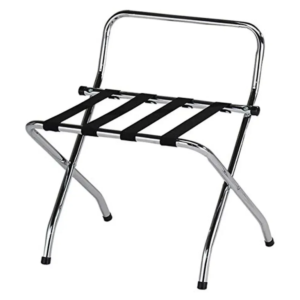 Folding Luggage Rack Chrome Metal 24