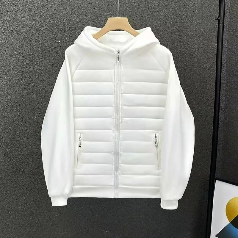 

Light and thin cotton-padded jackets for men in autumn and winter, with added fleece and thickened coats, hooded jackets, cotton