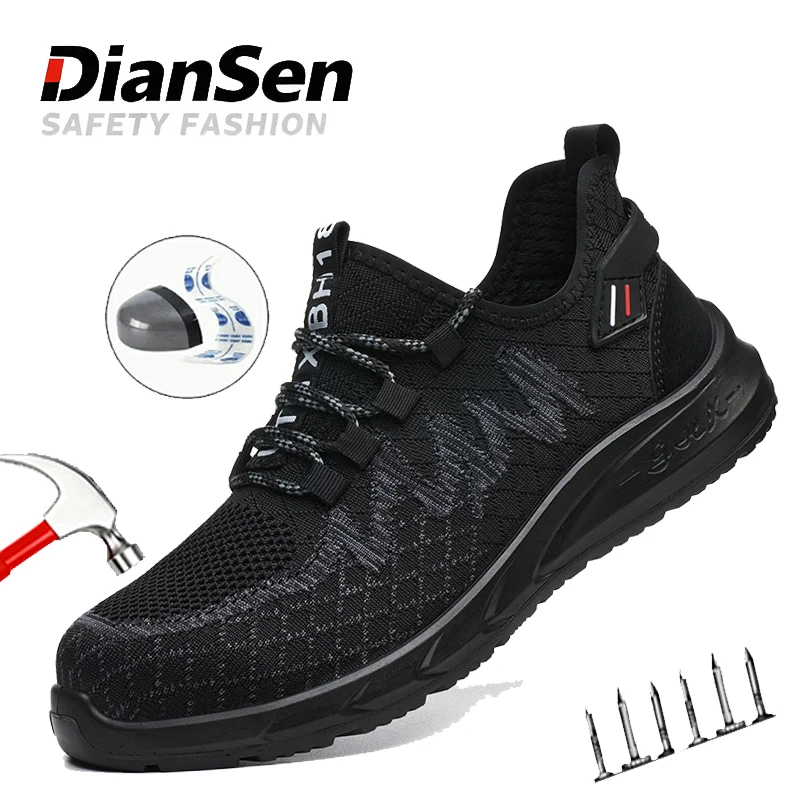 

Safety Shoes Men Steel Toe Work Boots Lightweight Puncture Proof Safety Sneaker Man Breathable Work Shoes Anti-smash Unisex Shoe