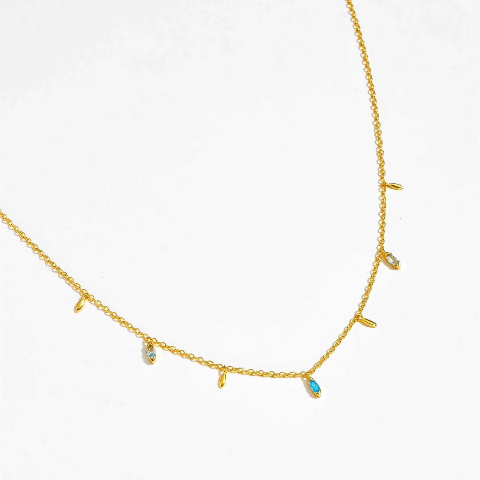 VEWANT 100% 925 Sterling Silver Aquamarine Marqulse Wisiorek CZ Długi łańcuszek Naszyjnik Choker 2024 Luksusowa biżuteria ślubna — zdjęcie 7