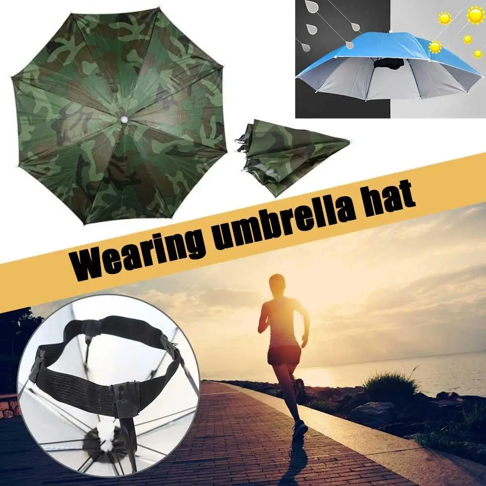 Wearing Umbrella Hat Diameter 69cm Large-sized Sunscreen Fishing Picking Freeing Protection Work Tea Tools Rain Hands H7Y3