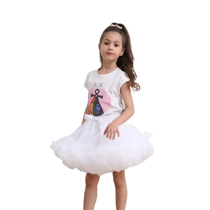 Kindermeisjes Lolita Cosplay Petticoats 2023 A-Lijn Gezwollen Tutu Rok Gelaagde Tule Balletdans Pettiskirts Grote Strik Onderrok