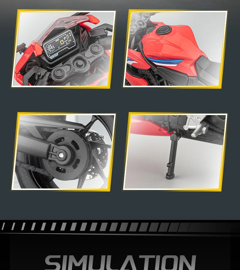 NEUES 1/12 CBR650R CBR650 Legierungs-Motorradmodell Sammlerstück Stoßdämpfer Offroad-Motorradmodell – Detail 6